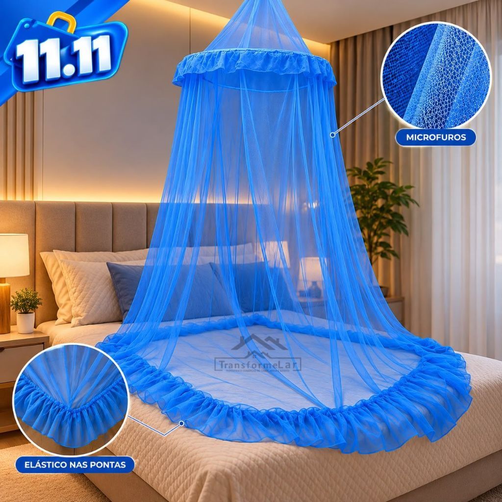 Mosquiteiro Teto Casal Box Queen C/ Elástico - Promoção