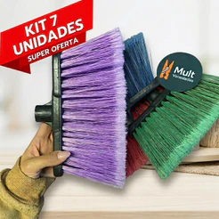 KIT 7 VASSOURAS vassoura light sem capa sem cabo limpeza