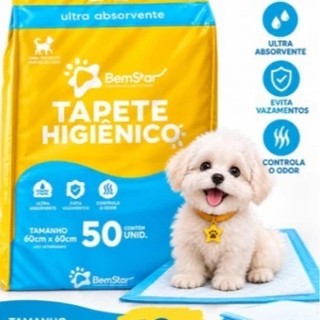 Tapetes Higiênicos 60x60 50, 100, 150unidades Bem Star Pads para Cachorro Pets Grande Ultra Absorção
