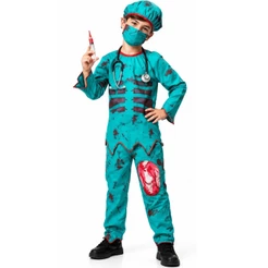 Fantasia Zumbi Infantil Masculina Roupa Médico de Halloween