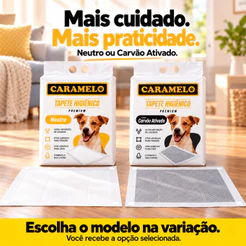 Tapete Higiênico Premium Caramelo - Ultra Absorção Combate Mau Cheiro Não vaza - Adesivos para Fixar