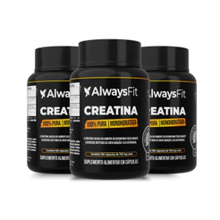 Kit 3x Creatina Monohidratada AlwaysFit | 100% Pura | 3 g por Porção | 450 Cápsulas