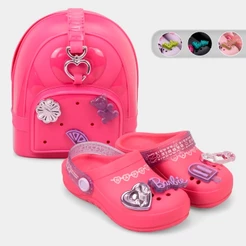 Sandalia Babuche Barbie Pop Pins Com Bolsa Menina Grendene 23340