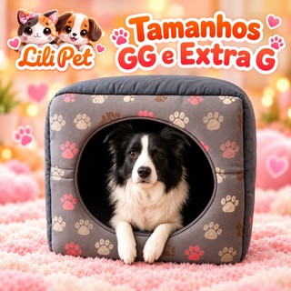 Casinha Toca Cama Iglu 2 Em 1 Cachorro Cão E Gato Tam GG E XG Gigante
