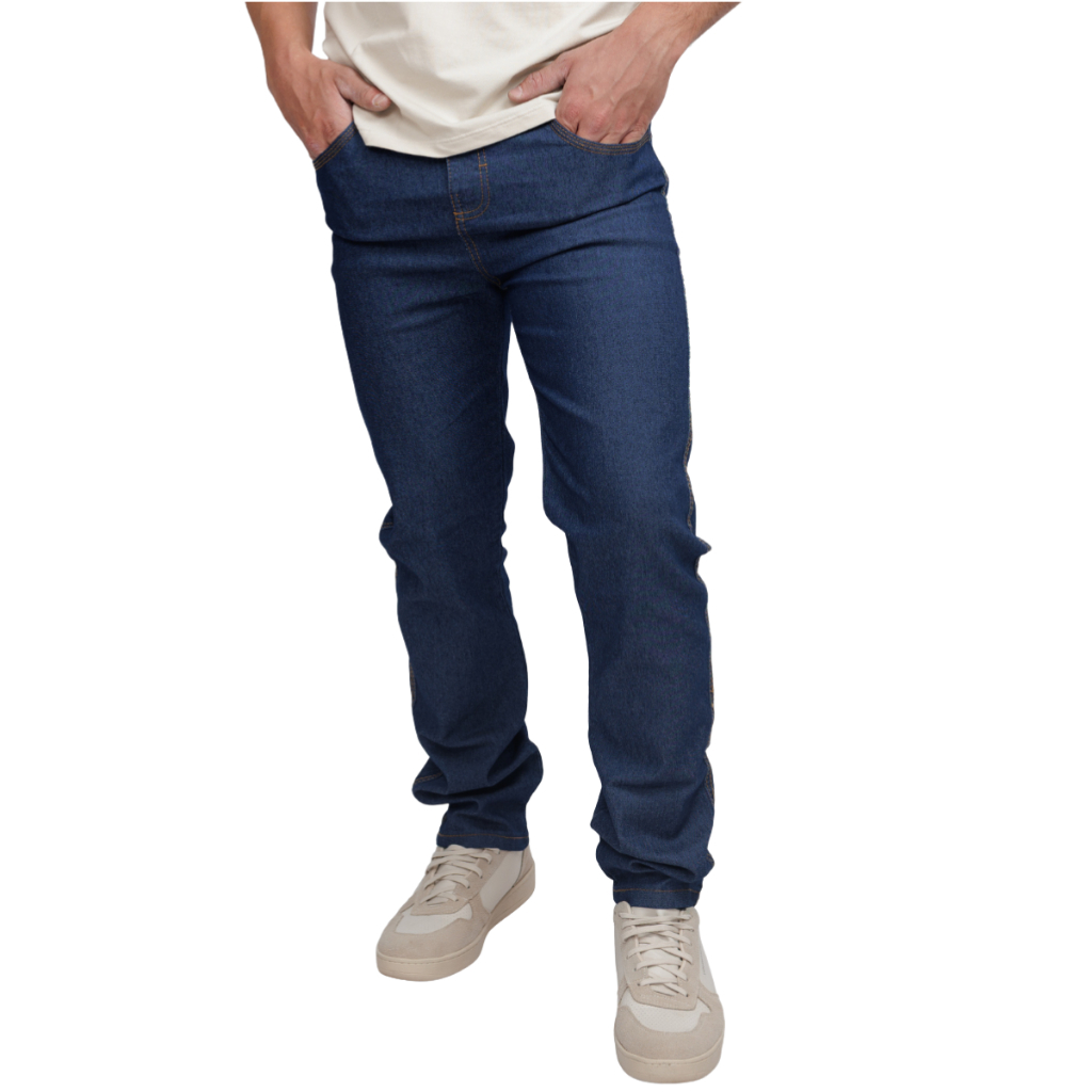 Kit Com 3 Calças Jeans Masculina Com Elastano Básica De Trabalho e Passeio Promoção — imagem 2 de 2
