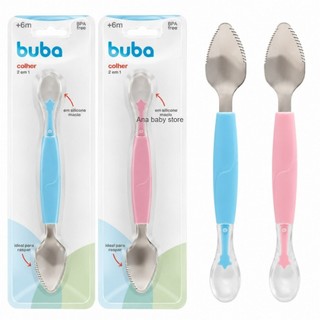 Colher 2 em 1 Raspa Frutinha E Colher de Silicone Buba