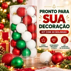KIT Bolinhas de Natal 5CM Decoração Para Arvore de Natal Enfeite Bolas Decoradas Luxo