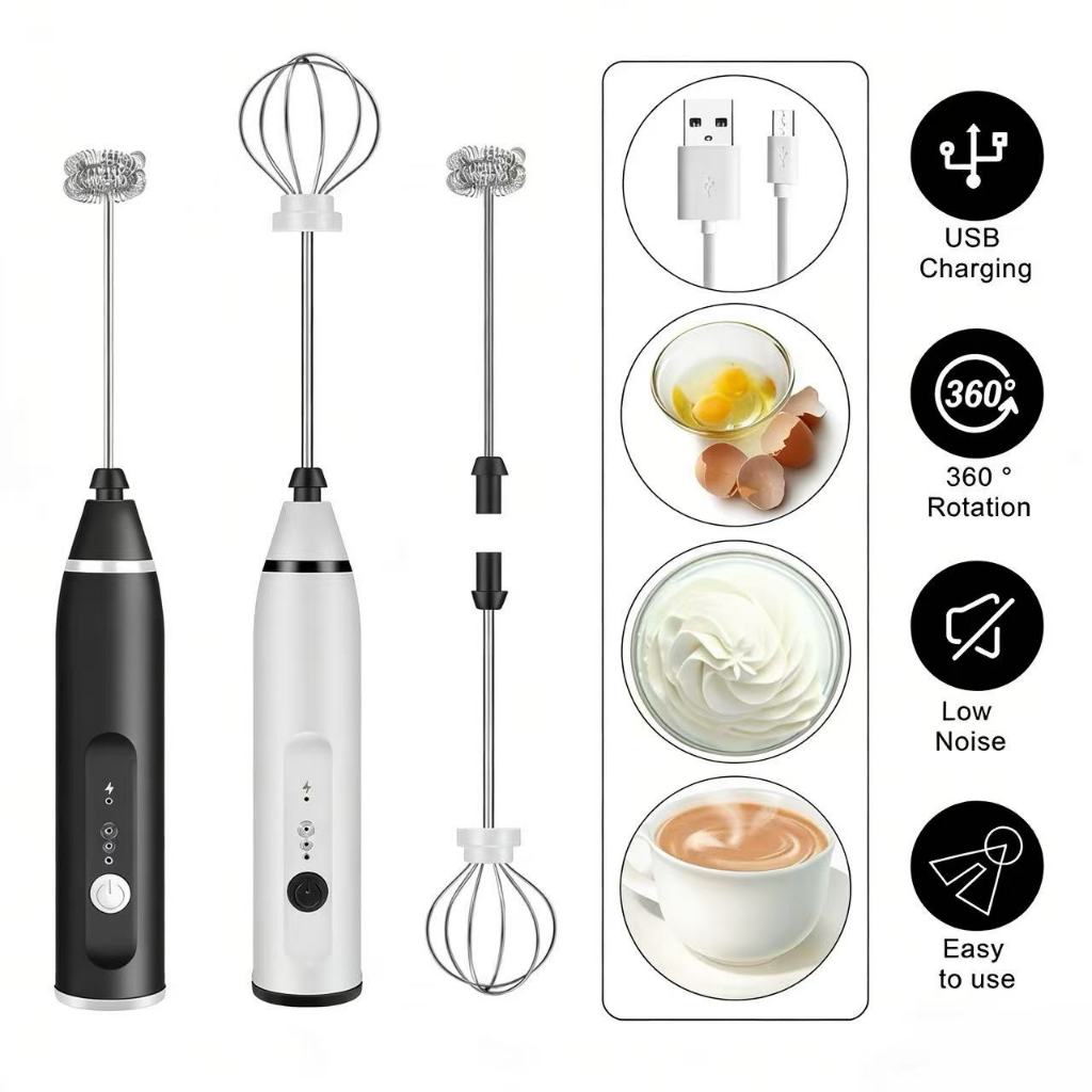 Misturador de Café Elétrico Recarregável USB Espumador de Leite para Cappuccino Latte