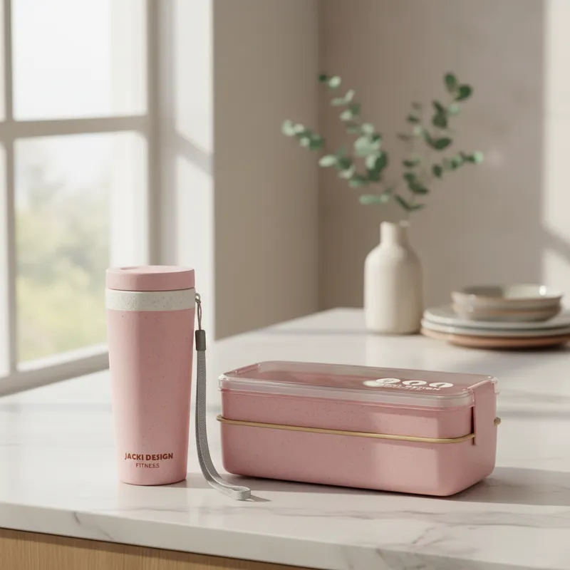 Kit p/ Lanche Jacki Design: Marmita 750ml c/ Talheres e Copo 300ml – Prático e Estiloso em Oferta na Shopee