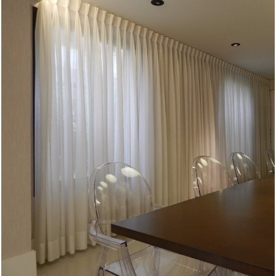Cortinas sob medida em pregas ( Voil / Gaze e Blackout )