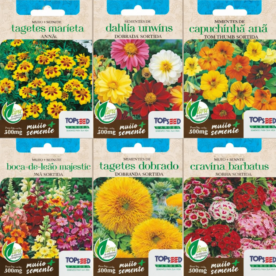 Sementes de Flores Variadas Jardim Topseed Garden