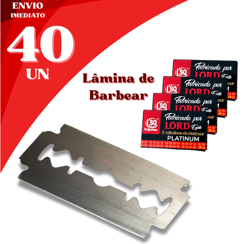Lâminas Lord Platinum Navalha Corte Ultra Afiado Barba Lisa Sem Irritação Profissional Dupla Face