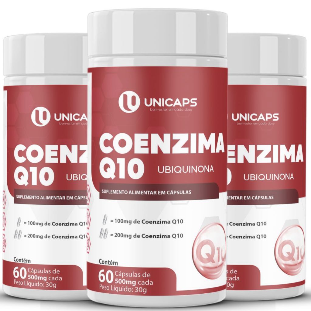 Coenzima Q10 Original 200mg CoQ10 180 Cápsulas - Unicaps