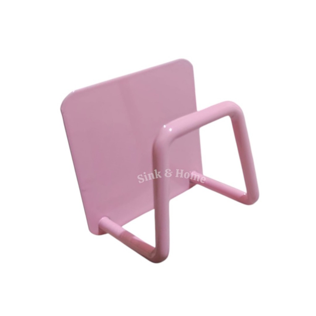 Suporte De Esponja Rosa P/ Pia Inox 5 CM Fita Dupla Face Suporte Rosa P/ Esponja Cozinha Cuba Rosa