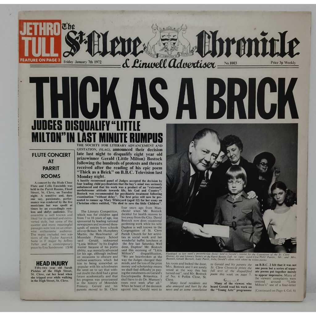 LP Jethro Tull - Thick As A Brick - nacional excelente