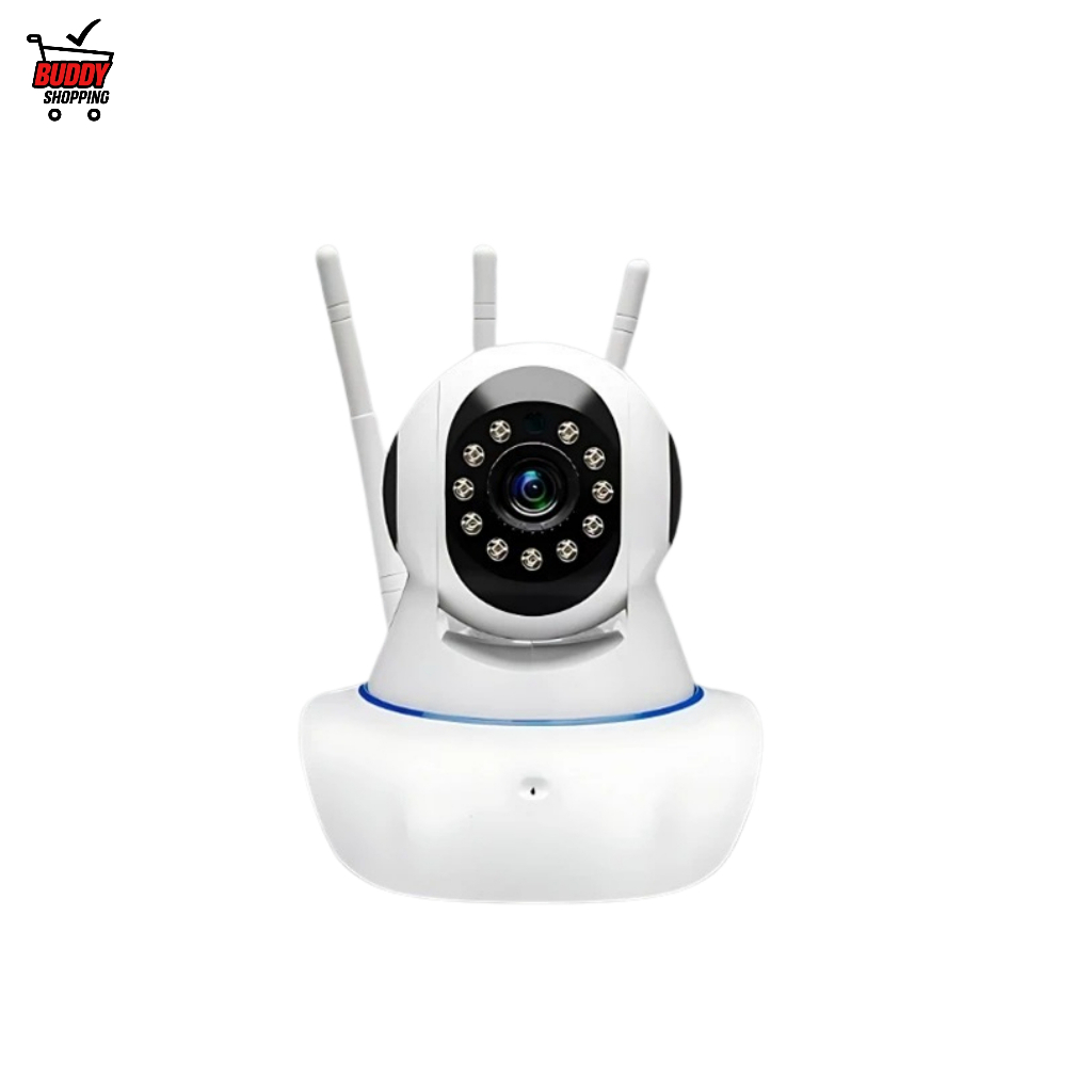 Câmera IP WiFi 360° Robô 3 Antenas Visão Noturna Full HD Microfone Áudio | APP ICSEE/YOOSSE Opcional