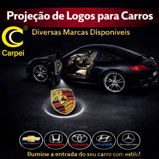 2 Pcs Lâmpada LED Sem Fio Para Carro/Projetor Luz com Marca de Carro Universal Decorativo…