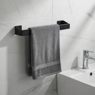 Porta Toalha de Rosto em Inox com Fita Dupla Face — Suporte Toalheiro para Banheiro - Preto em Oferta na Shopee