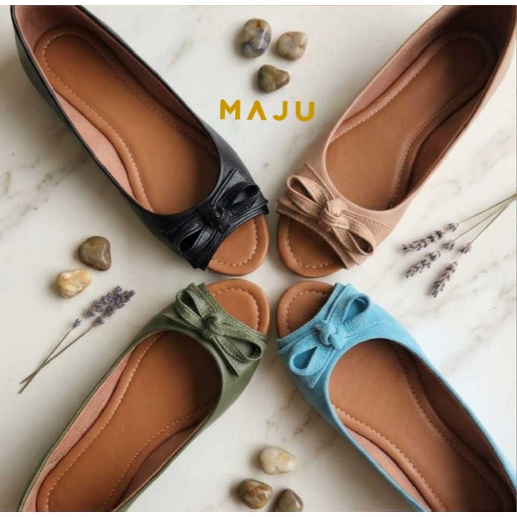 Sapatilha Premium Peep Toe com Laço Direto da Fábrica  Palmilha Confort em Oferta na Shopee