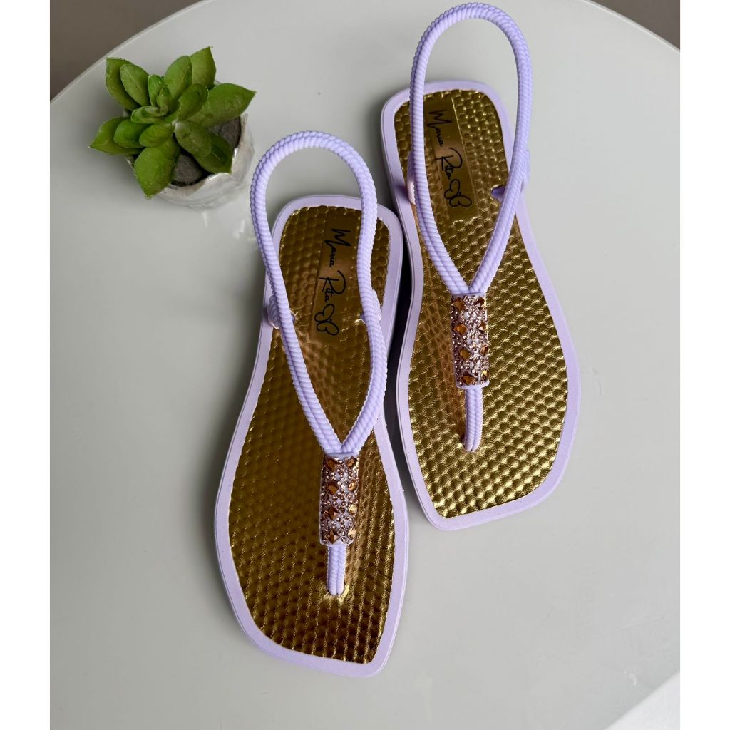 Sandália   Feminina Laminada  Estilosa  Moda Strass Brilhante  Luxo  Confortavel e Elegante