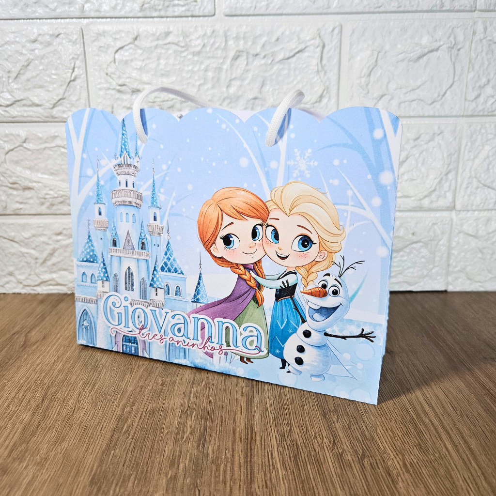 Sacolas Personalizadas - Frozen | Princesas | Já Montadas | Lembrancinhas | Festa Infantil |  Mimos