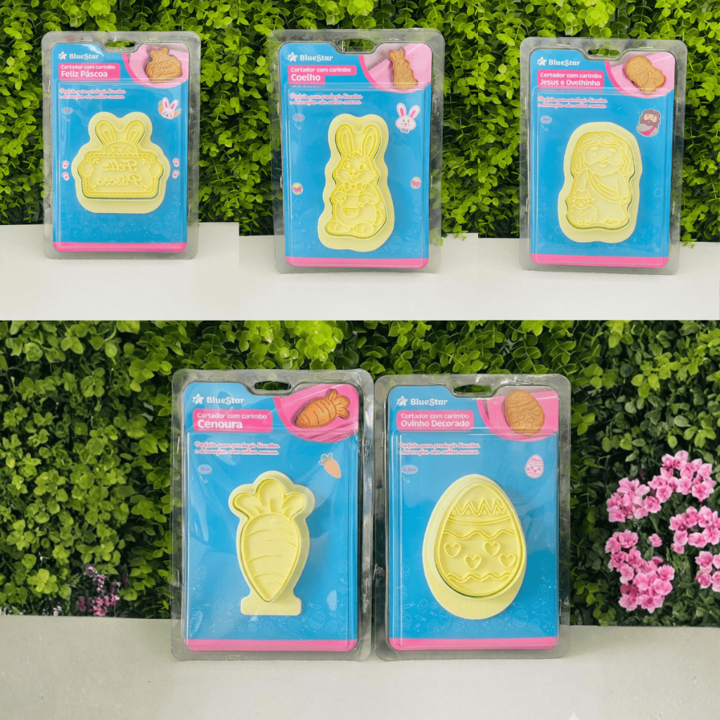 Cortador com Carimbo Páscoa BlueStar Moldes para Biscoito Massas Pasta Americana Biscuit em Oferta na Shopee