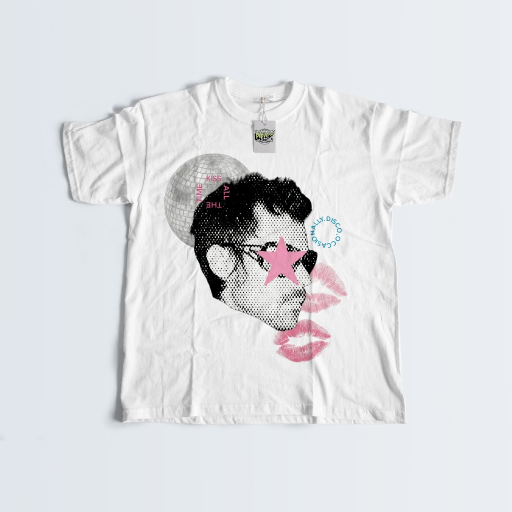 CAMISETA - HARRY STYLES -  KISS ALL THE TIME DISCO OCCASIONALLY - TOGETHER TOGETHER TOUR - 100% ALGODÃO  + BRINDES