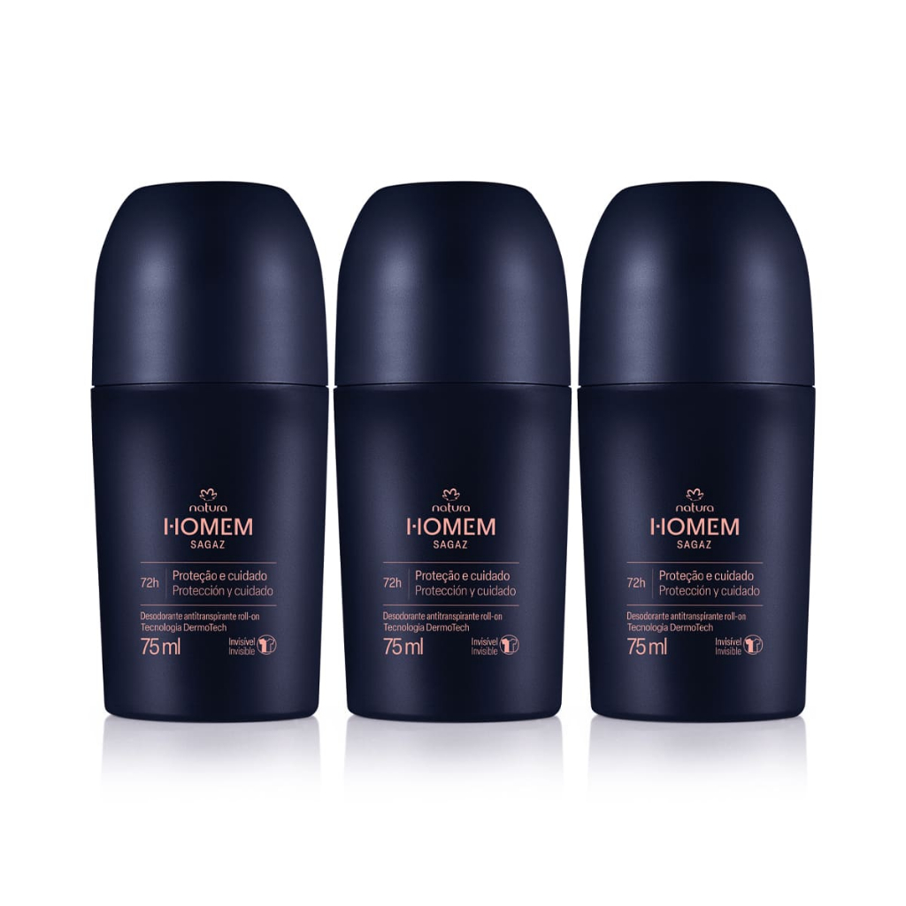 Kit Natura Homem Sagaz Desodorante Roll-on 75ml (2 ou 3 unidades)