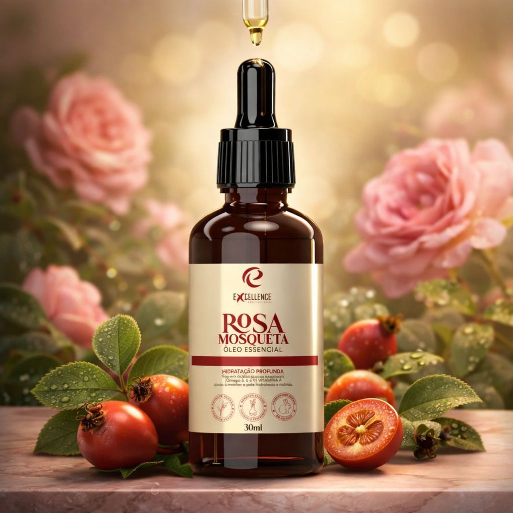 Óleo Rosa Mosqueta PREMIUM Excellence 30ml Pele e Cabelo Conta Gotas