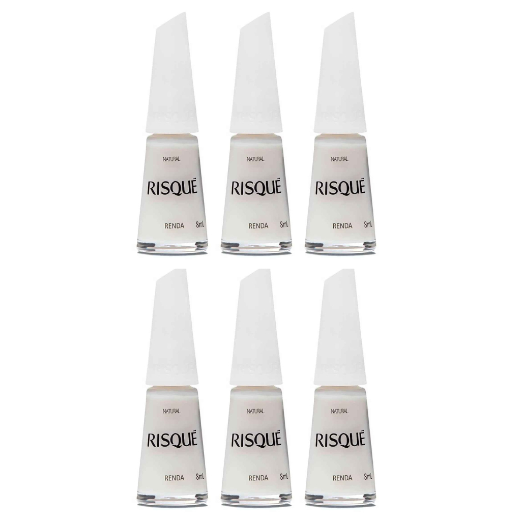 Kit 06un Esmalte Risqué Natural Renda 8ml