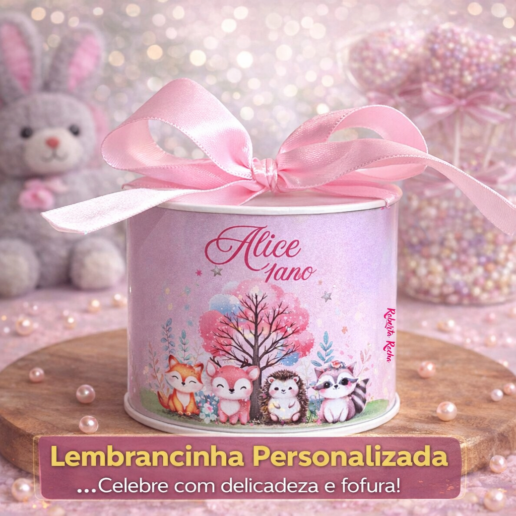 Tubolata lembrancinha personalizada - Lembrancinhas BOSQUE ENCANTADO | Chá de BB |  Aniversário -  5x6cm