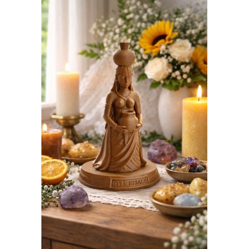 Mini Escultura Orixá 12cm em PLA – Estilo Terracota Africana | Oxum Iemanjá Xangô Oyá Iansã