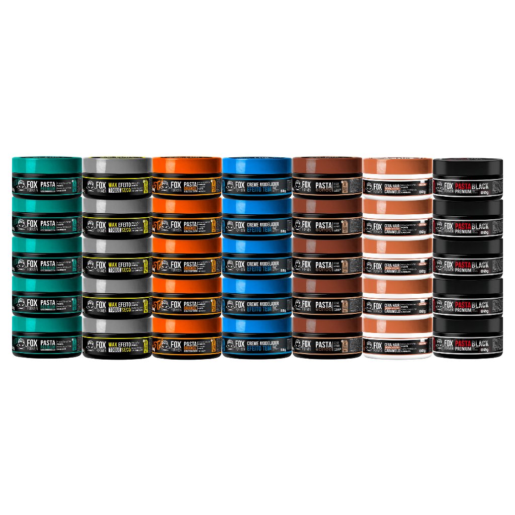 30 PASTA MODELADORA FOX FOR MEN 80GR - KIT COM PASTAS FOX MAIS VENDIDAS
