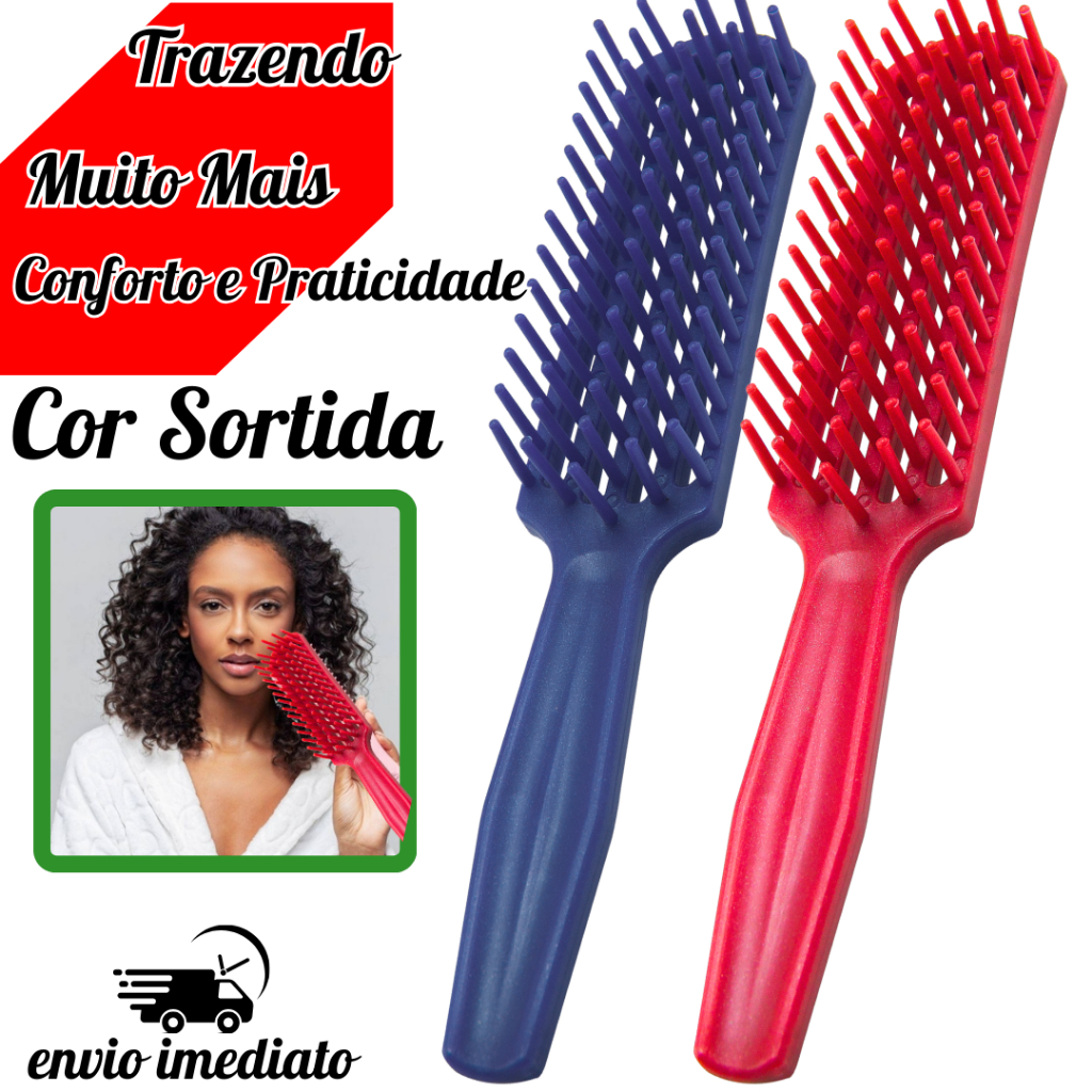 Escova Desembaraçadora Jacaré Cores Sortidas Florata Pentear Cabelo Desembaraça Plast em Oferta na Shopee