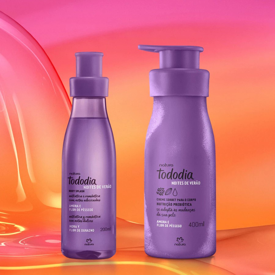 KIT DIA DAS MÂES HIDRATANTE E BODY SPLASH AMORA E FLOR DE PÊSSEGO NATURA