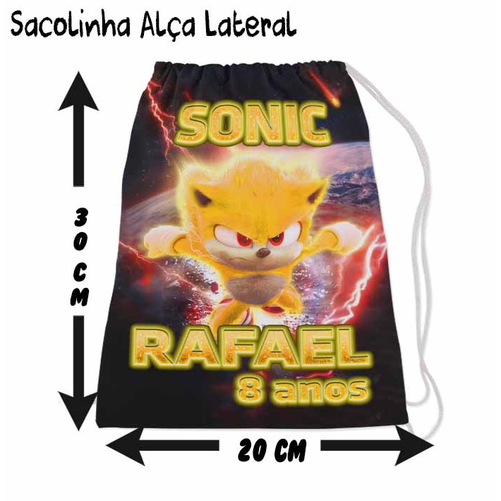 Kit Mochilinha Sacolinha Mochila Saco Sacochila Saquinho Lembrancinha Brinde Aniversario Personalizadas Sonic