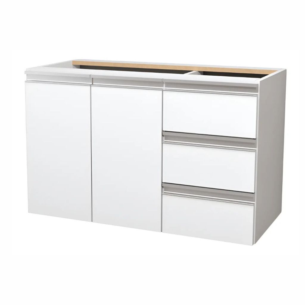 Gabinete 80cm Balcão Banheiro Parma Sem Tampo e Cuba - 100% MDF - Para Granito - MONTADO em Oferta na Shopee