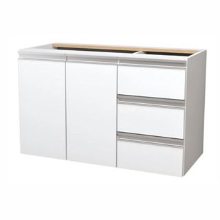 Gabinete 80cm Balcão Banheiro Parma Sem Tampo e Cuba - 100% MDF - Para Granito - MONTADO em Oferta na Shopee