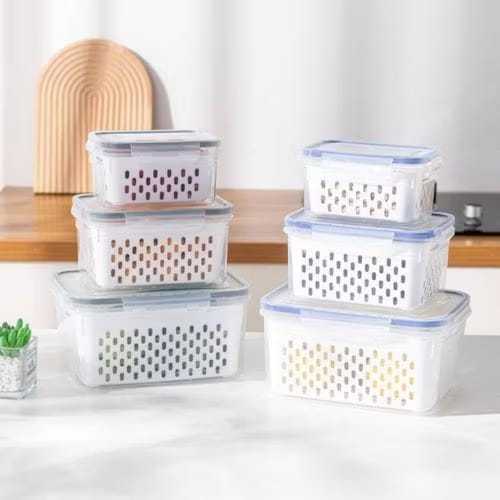 Kit 3 potes Organizadores Geladeira Organizador Alimentos Vegetais Cozinha