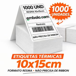 Etiquetas Térmicas 10x15 Pacote com 1000 Formato Resma - Uso Profissional em Oferta na Shopee