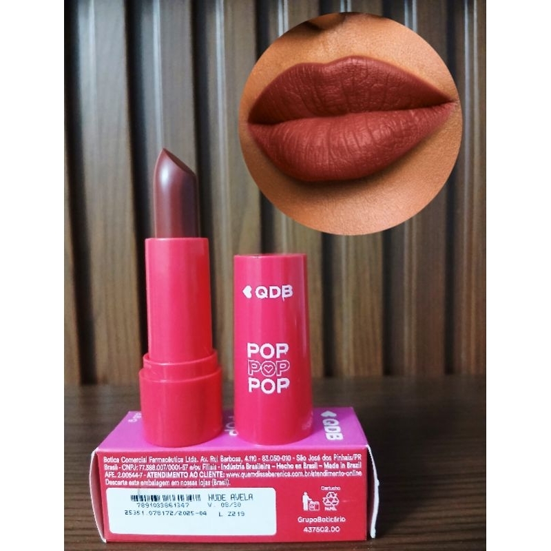 Batom Cremoso Quem Disse, Berenice? Pop Cor Nude Avelã Validade 08/30