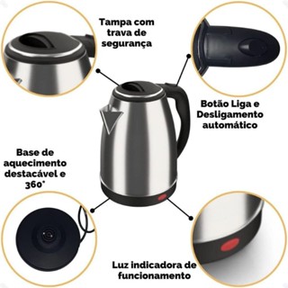 Chaleira Inox 1,8 Litros Desligamento Auto em Oferta na Shopee