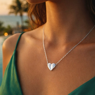 Gargantilha Feminina Coração Liso Prata 925 Minimalista em Oferta na Shopee