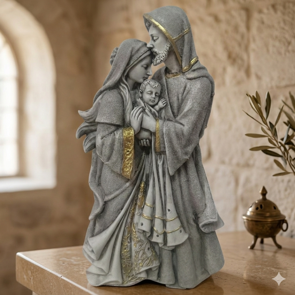 Sagrada Família Afeto Beijo de José 30cm Estatueta Marmorizada Imagem Sacra Decorativa em Oferta na Shopee
