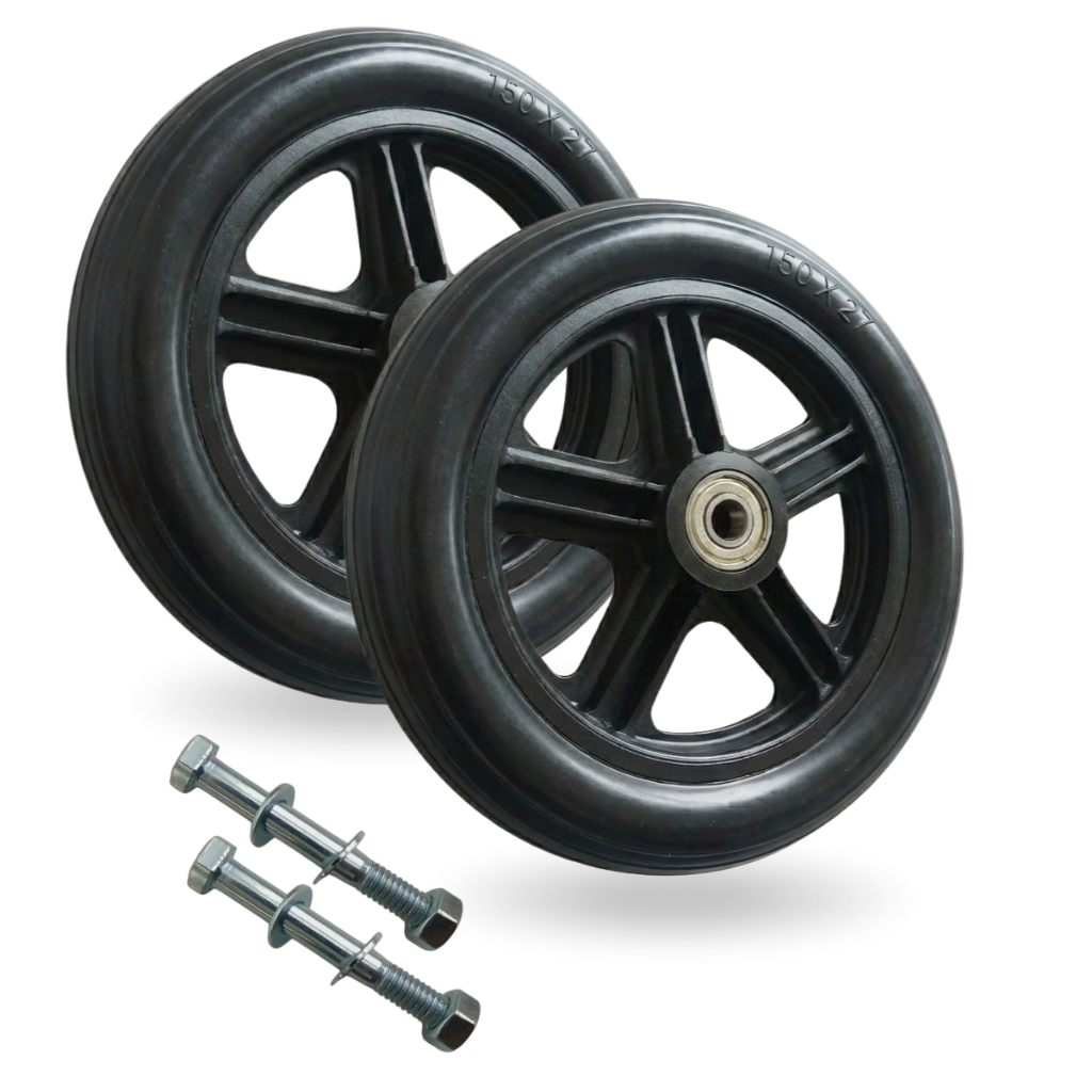 Rodinha Dianteira Aro 6 Maciça Preta Para Cadeira De Rodas ( PAR ) Pronta Entrega