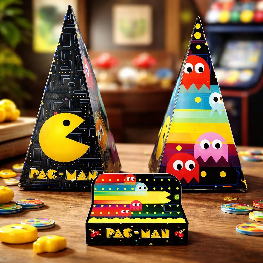 Kit Lembrancinhas Caixa Cone e Porta Bis Pac Man - 20 unidades