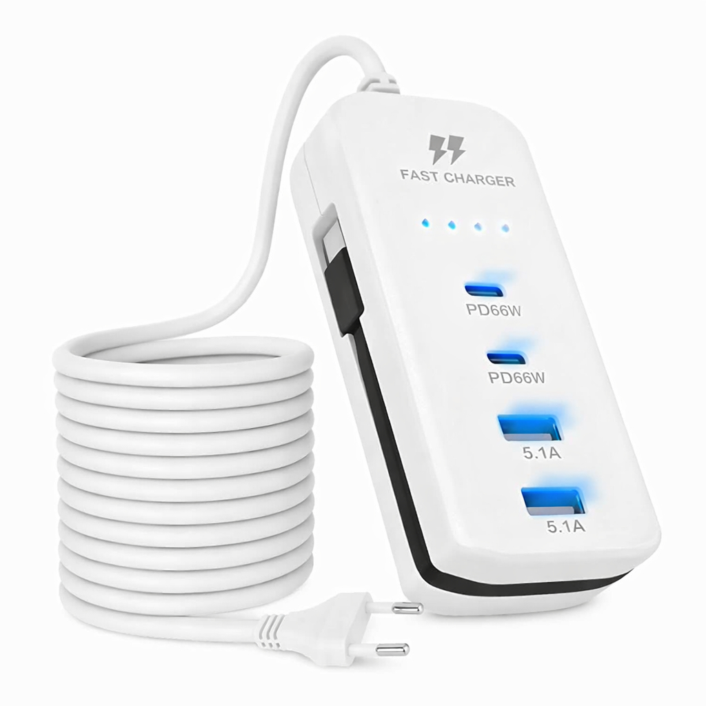 Tomada Carregador De Celular USB E PD 4 Portas em Oferta na Shopee