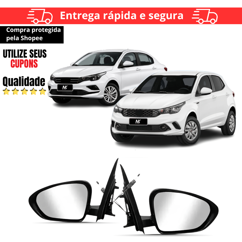 Par/Un Retrovisor Argo Cronos 2017 2018 2019 2020 2021 2022 Manual