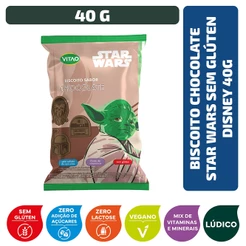 Biscoito Chocolate Star Wars Sem Glúten Disney 40g - Vegano