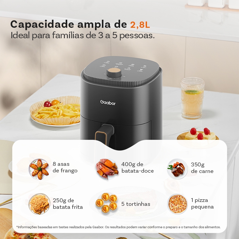 Gaabor Air Fryer 2,8L 360° Circulação de Ar Cozimento Uniforme Timer Antiaderente AF-35M02A-1 · foto 2